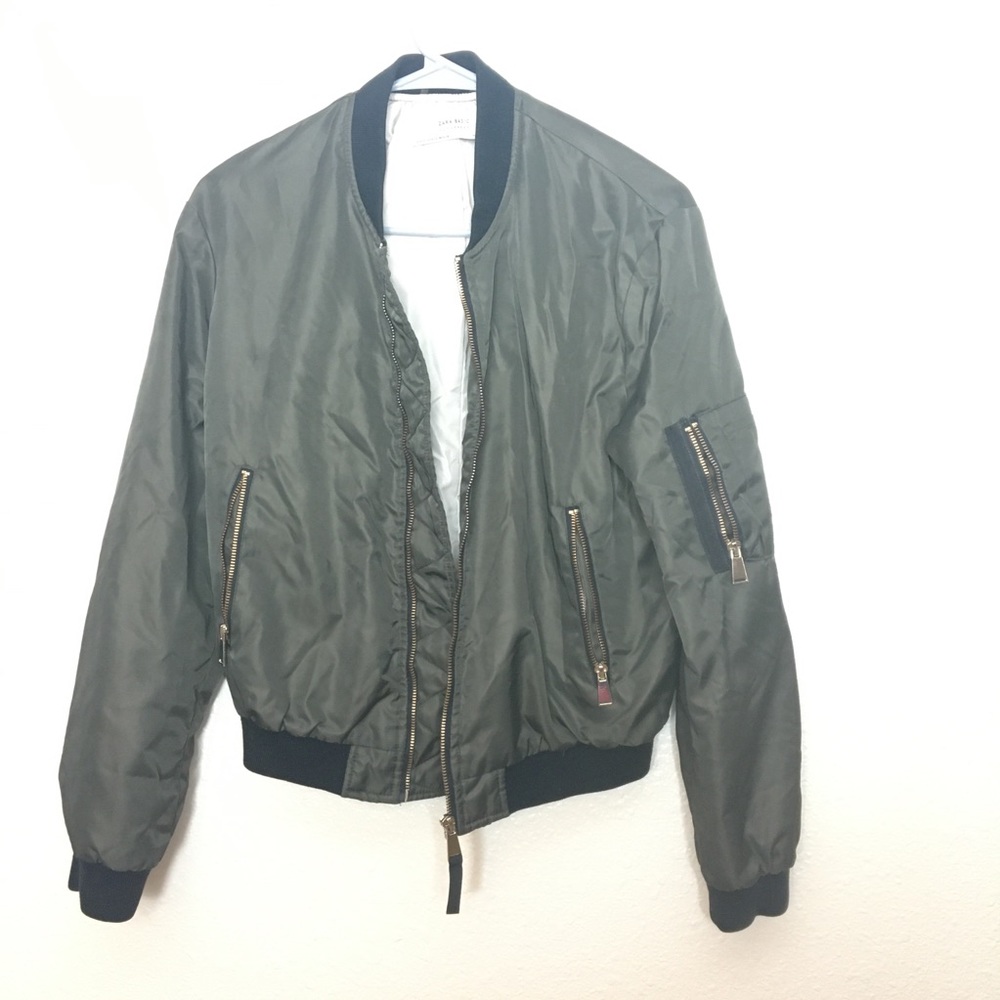 Zara Basic Green Outerwear Jacket - image 3